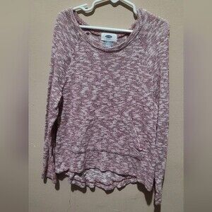 Old Navy purple and white light weight pullover sweater 6-7 *
